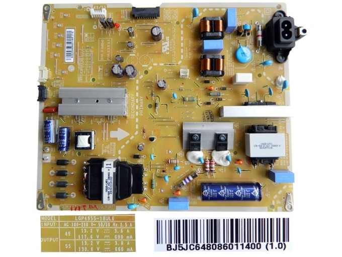 Napájecí zdrojová deska LCD modulu EAY64808601 pro TV LG 49"