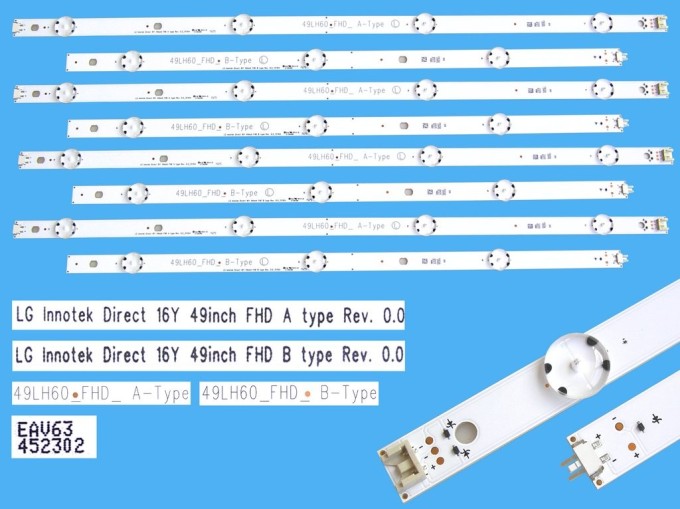 LED podsvitní sada 8 pásků pro LG 49LH60FHD DLED TOTAL ARRAY AGF79100101