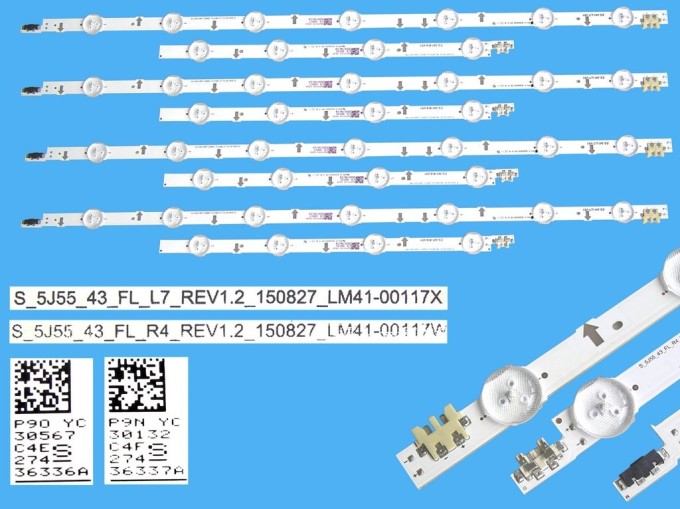 Sada LED podsvícení Samsung 43" 8 pásků S-5J55-43 888mm D-LED BN96-36336A/BN96-36337A