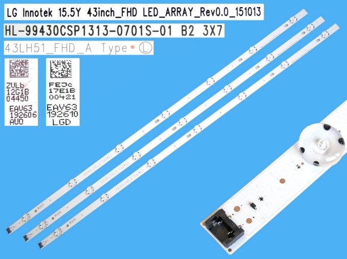 Sada LED podsvícení LCD panelu LG 43" AGF79103401 3 pásky DLED TOTAL ARRAY