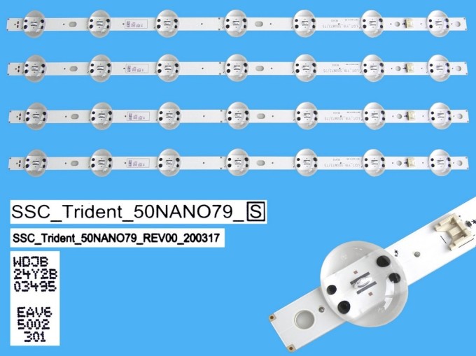 Sada LED podsvitu 520mm pro LCD TV LG 50NANO79, 4 kusy