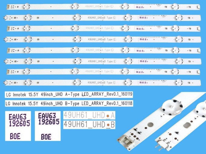Sada LED podsvícení LG AGF79082402AL s 8 pásky pro 49" LCD TV