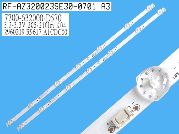 LED podsvícení LCD panelu 32" s 2 pásky 545mm DLED TOTAL ARRAY