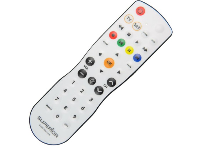 Antibakteriální univerzální dálkový ovladač Superior Safe pro TV a SAT
