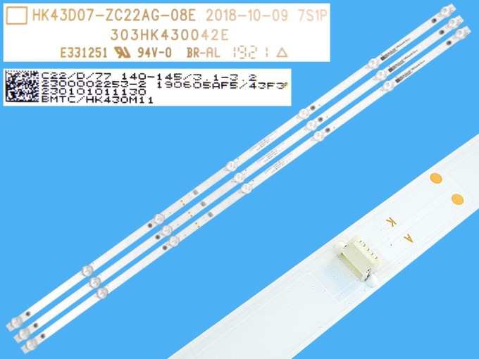 Sada LED podsvícení pro 43" LCD TV - 3 pásky 800mm / 7D-LED TOTAL ARRAY