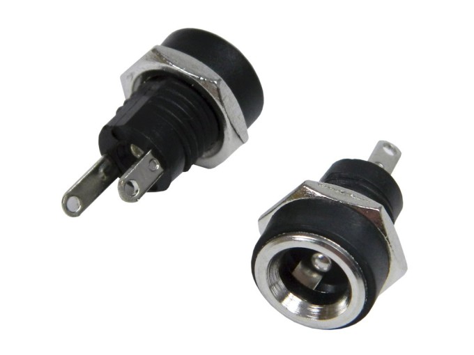 Panelový napájecí konektor 5.5 x 2.1 mm pro pájení WY48