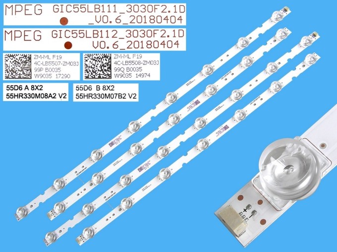 Sada LED podsvícení pro LCD TV Thomson 55" s 4 pásky DLED TOTAL ARRAY