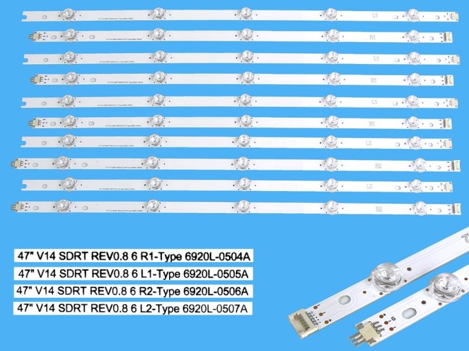 Sada LED podsvícení LG 47" V14 Slim DRT 3D panel 10 pásků DLED TOTAL ARRAY