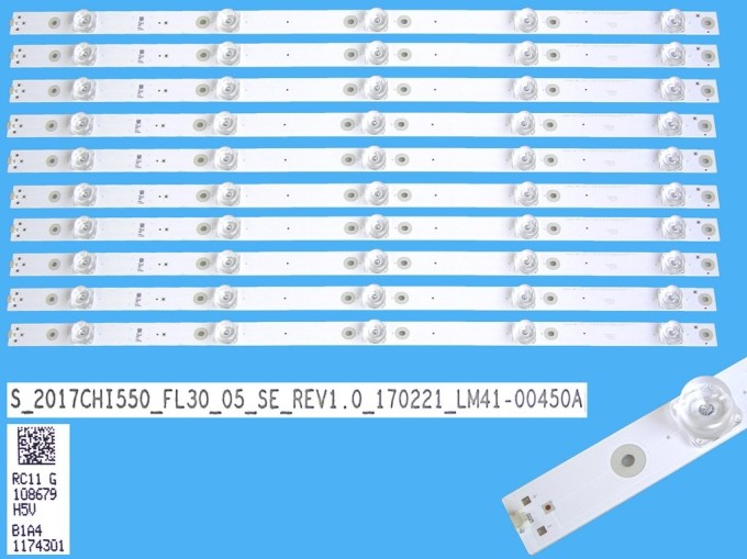 Sada LED podsvitu 545mm pro LCD TV Hisense 55" 10 kusů