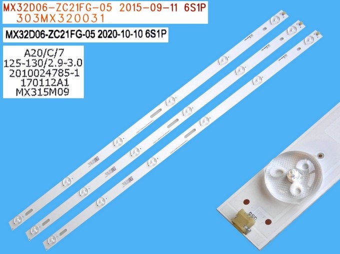 LED podsvitní sada 32" LCD panel 3 pásky 595mm MX32D06-ZC21FG-05