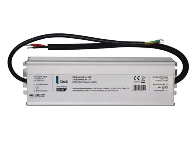 Montážní LED napájecí zdroj 12V 150W 12,5A s IP67 krytím