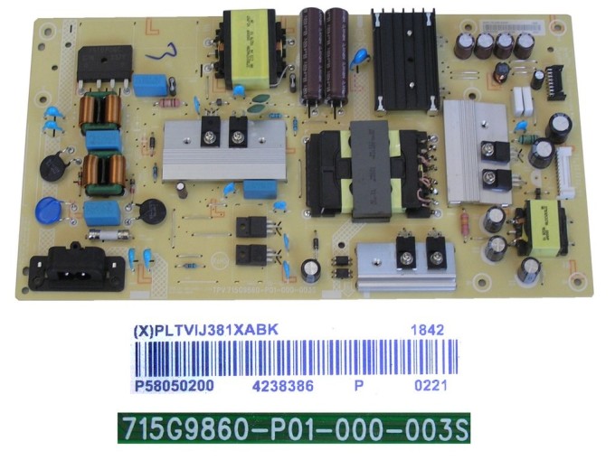 Napájecí zdrojová deska LCD Philips PLTVIJ381XABK 715G9860-P01-000-003S