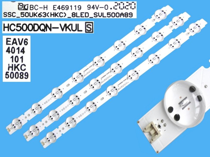LED podsvit 520mm sada 3 pásky pro LCD TV LG AGM76150301AL DLED TOTAL ARRAY 8 LED