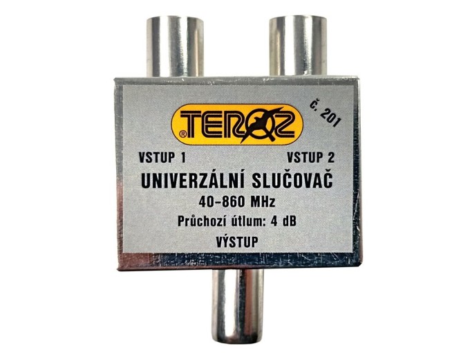 Univerzální anténní slučovač TV s 2 IEC vstupy TEROZ č.201