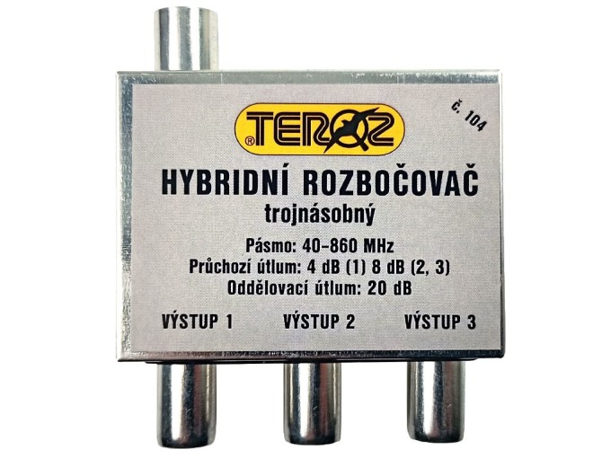 Hybridní anténní rozbočovač TV se 3 výstupy IEC č.104