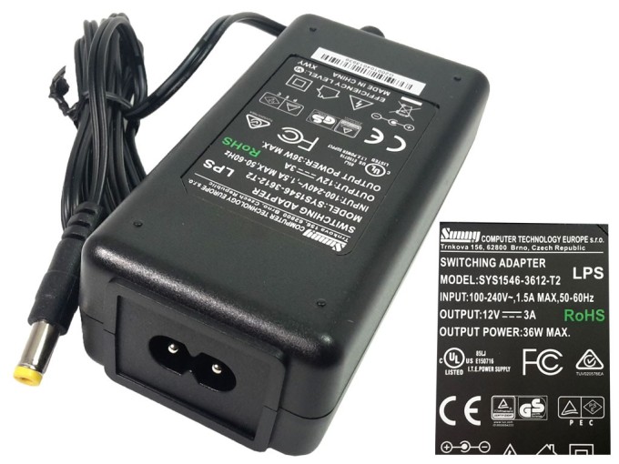 Impulzní napájecí adaptér 12V 3A s konektorem 5.5x2.1mm