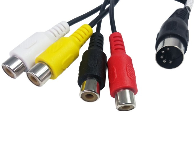 Audio kabel DIN samec na 4x CINCH samice 20 cm