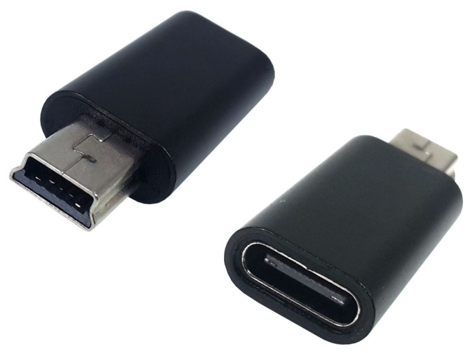 Adaptér USB-C na mini USB konektor černý