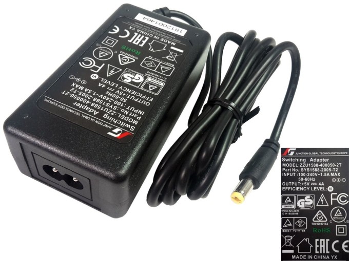 Impulzní napájecí zdroj 5V 4A s konektorem 5,5x2,1 mm