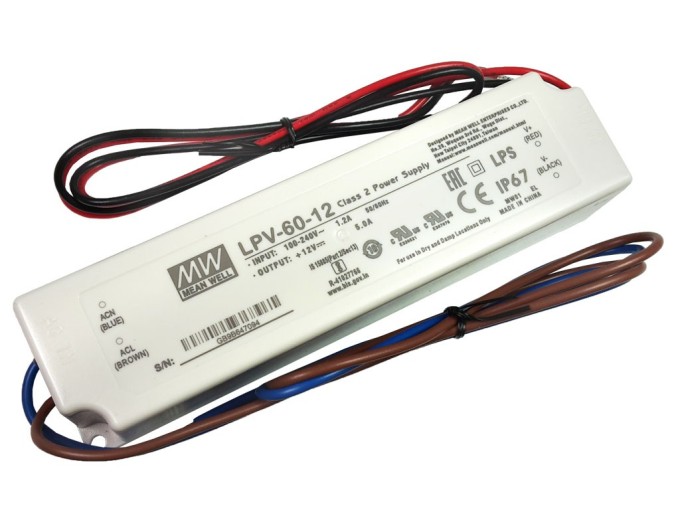Montážní LED napájecí zdroj 60W 12V 5A IP67
