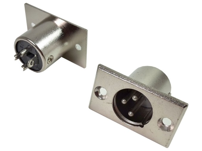 Přístrojový XLR konektor 3 piny samice pro montáž na panel