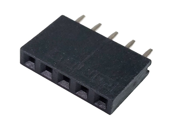 Přímá 5pinová zásuvka do PCB s roztečí 2.54 mm