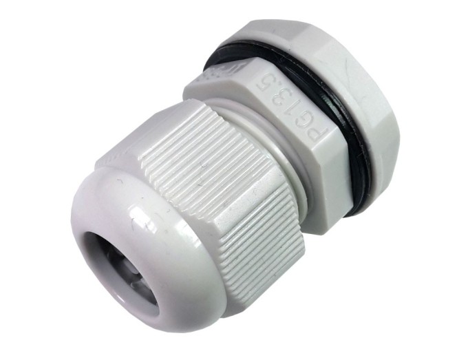 Kabelová průchodka s PG závitem pro vodiče 6-12 mm, šedá, IP68, PA6.6