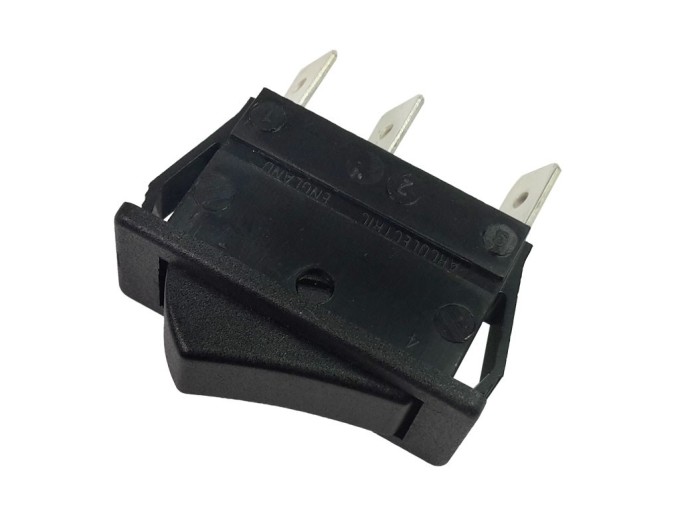 Kolébkový přepínač jednopólový černý 16A 250V AC ON-ON s FASTON vývody