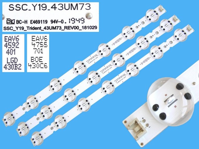 Sada LED podsvitu 425mm pro LCD TV LG 3 kusy AGM76872401