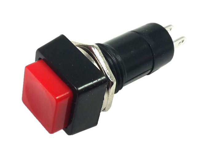 Hranaté tlačítko S 1023/2 červené bez aretace 1A 250V