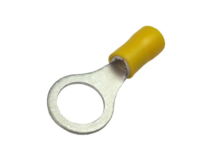 Krimpovací očko M10 na kabel, žluté, průřez 4-6 mm²