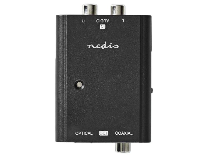 Digitální audio převodník 1x Toslink / SPDIF na 2x RCA cinch konektory