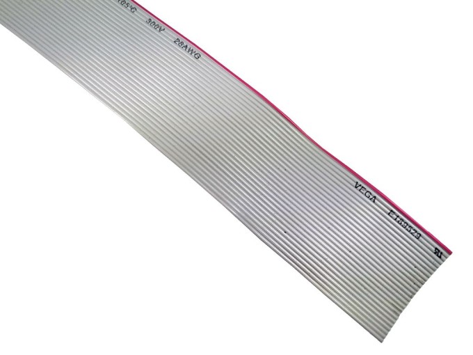 Vícežilový plochý kabel 26x28AWG, šedý, nestíněný, Cu