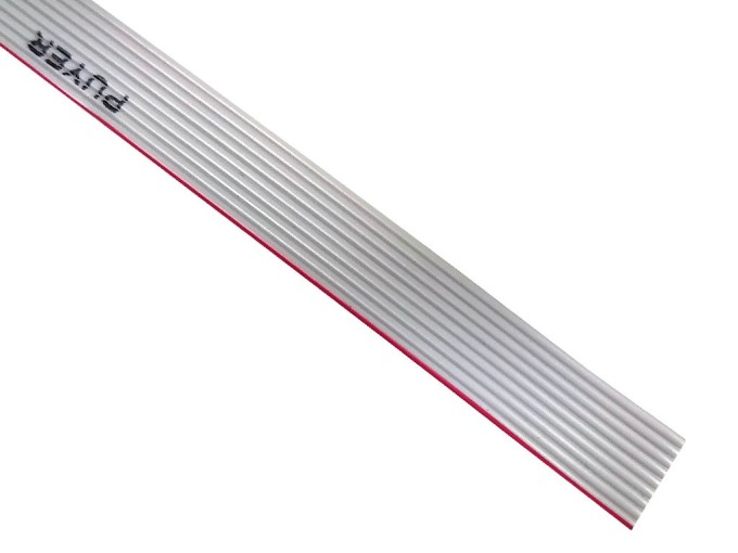 Plochý vícežilový kabel šedý 9 žil 28AWG Cu nestíněný