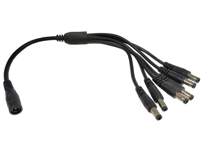 Y-kabel rozbočovací s konektory 5.5 x 2.1mm, 1 zásuvka + 6 zástrček