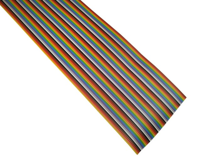 Vícežilový plochý kabel 64x28AWG barevný, Cu, nestíněný
