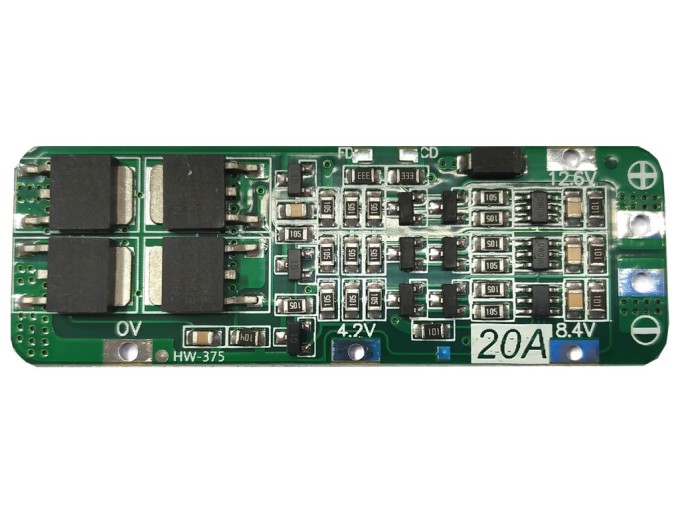 BMS ochranný modul pro 3 Li-Ion články s proudem do 20A