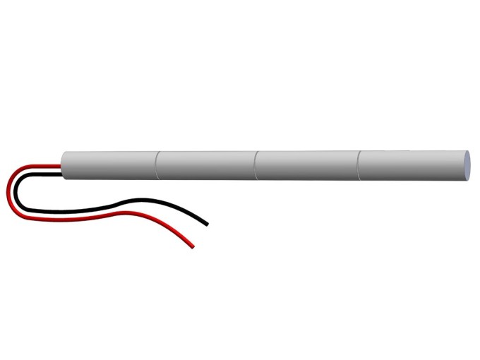 Akumulátor 4,8V 1300mAh AA pro nouzová světla s kabelem bez konektoru