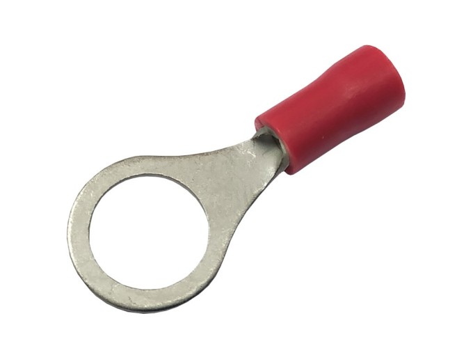 Krimpovací očko M8 na kabel, červené, 0,5-1 mm²