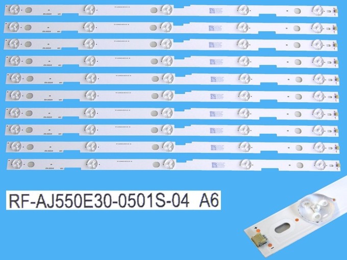Sada LED podsvícení 512mm pro Sharp 55" LCD TV, 10 pásků DLED RF-AJ550E30-0501S-04 A6