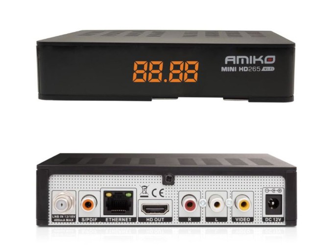 Satelitní přijímač Amiko Mini HD265 HEVC s WiFi a DVB-S2
