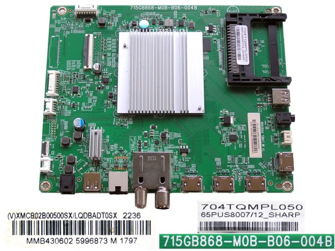 Základní deska LCD LED modulu Philips XMCB02B00500SX / Main board 715GB868-M0B-B06-004B