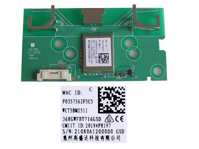 WiFi modul LCD LED TV Philips WCT5BM2511 / 368GWFBT716GSD / 996592100670