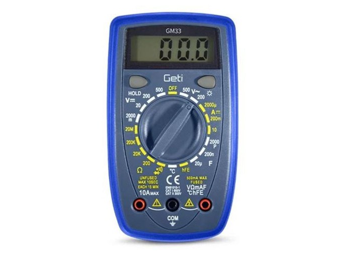 Digitální multimetr GETI GM33C pro měření elektrických veličin