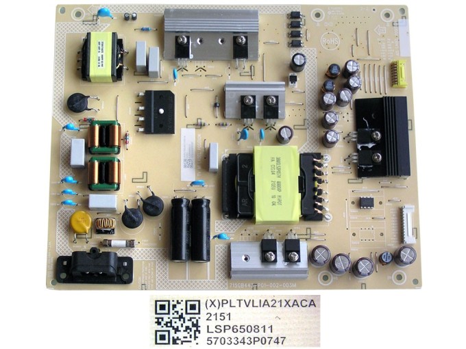 Napájecí zdrojová deska LCD modulu Philips PLTVLIA21XACA 715GB443