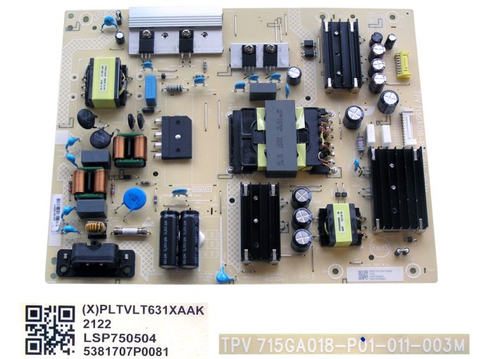 Napájecí zdrojová deska LCD modulu Philips PLTVLT631XAAK 715GA018-P01-011-003M