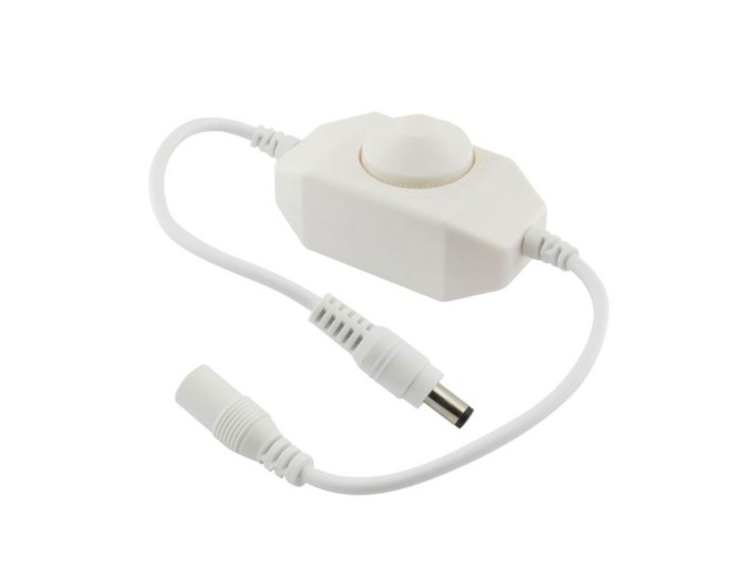 Manuální stmívač pro jednobarevné LED pásky 12-24V, 6A, bílý