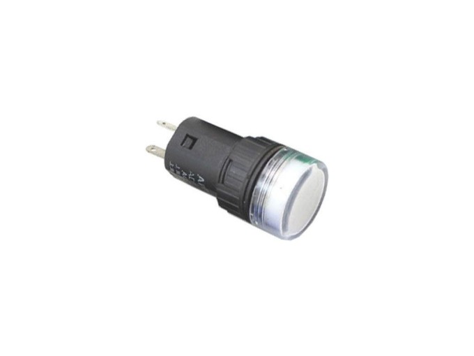 LED kontrolka bílá 24V AC/DC s montážním otvorem 16 mm