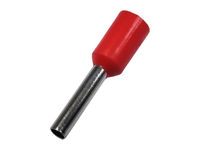 Izolovaná krimpovací trubičková dutinka červená 1,0 mm², 10 ks