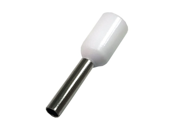 Izolovaná krimpovací dutinka trubičková bílá 1,0 mm², 10 kusů